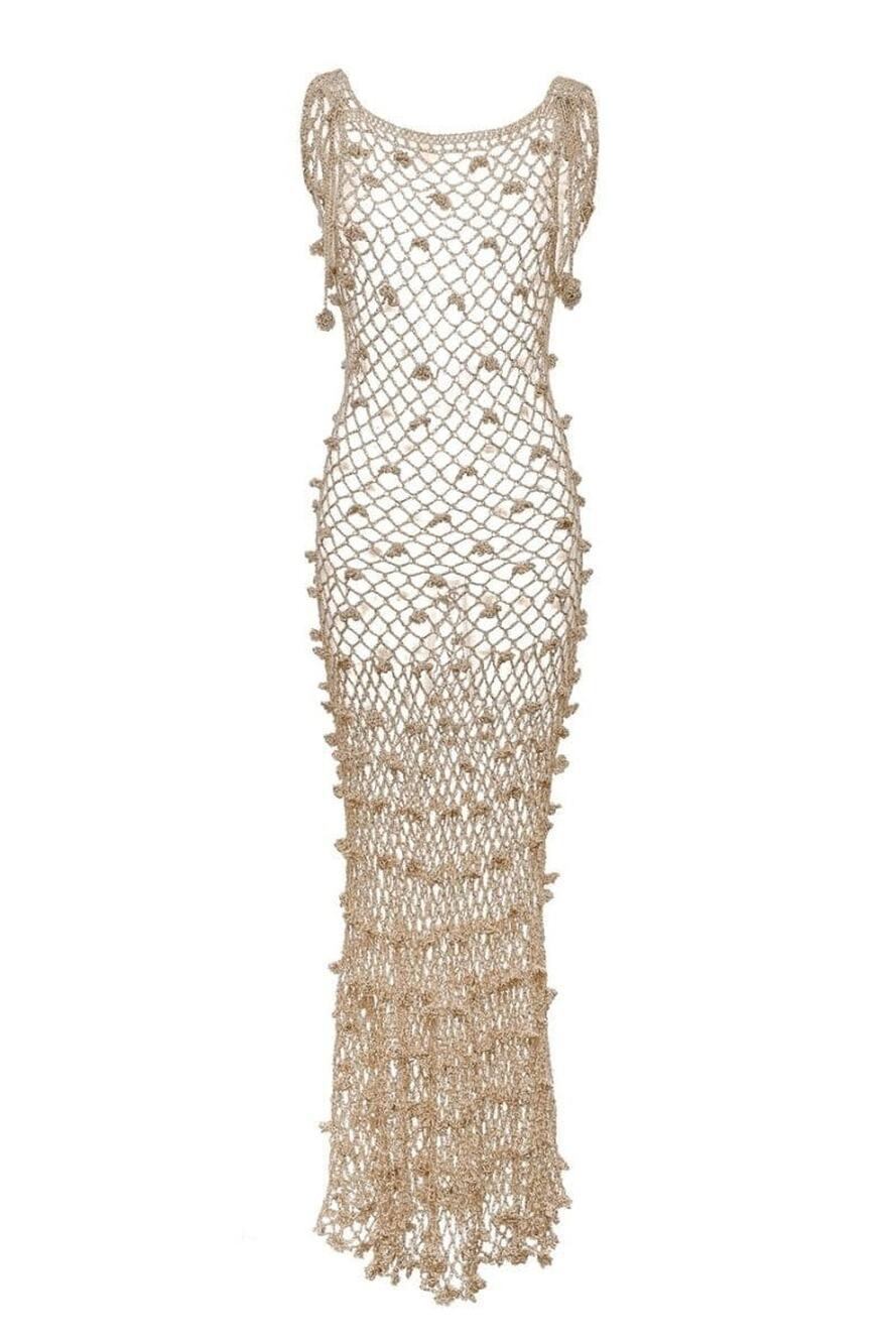 Cult Mia Malva Handmade Crochet Maxi Dress - S